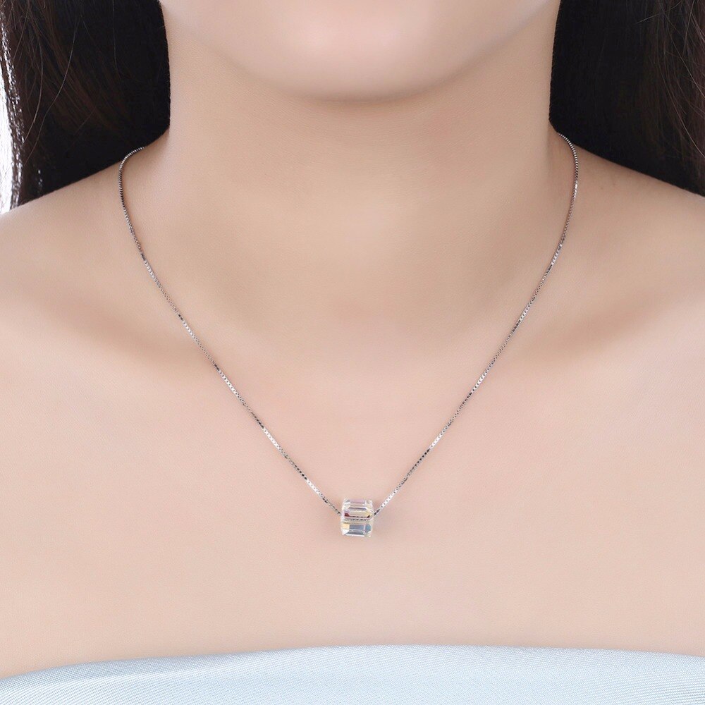Crystals Aurora Cube Necklace