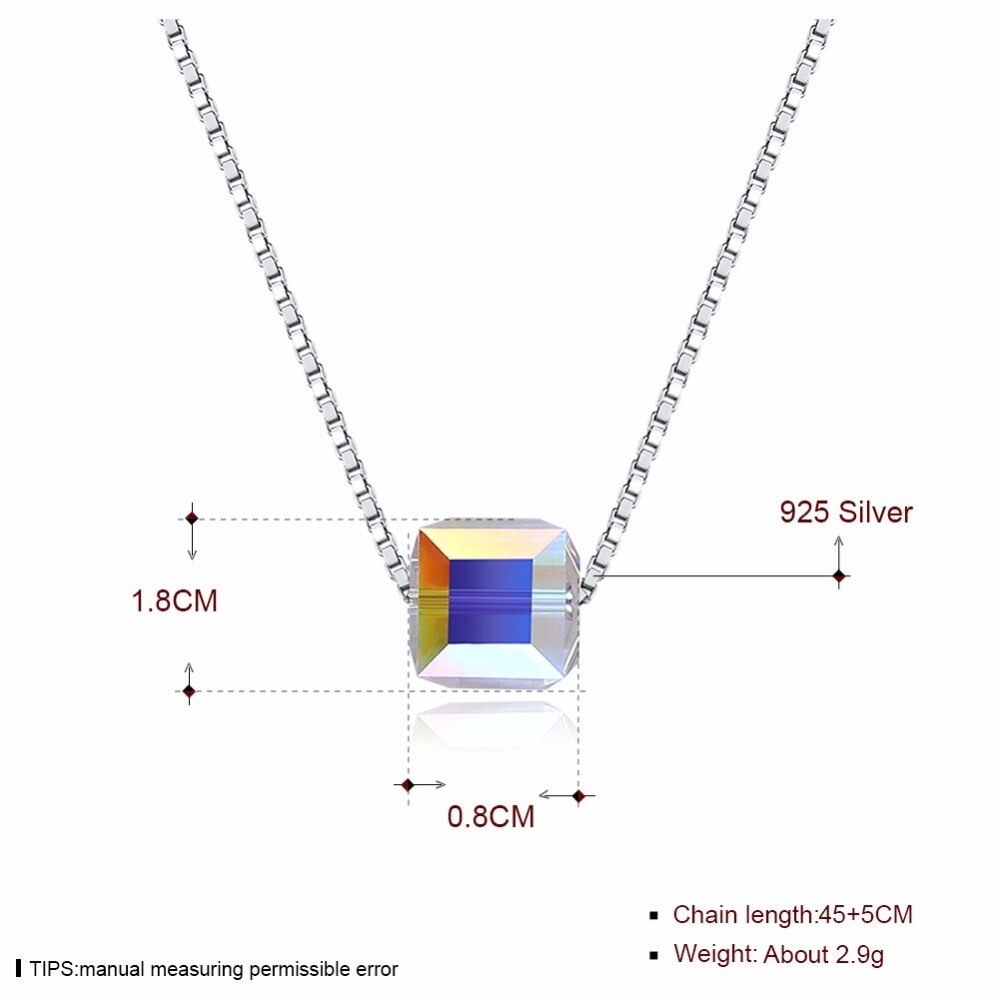 Crystals Aurora Cube Necklace