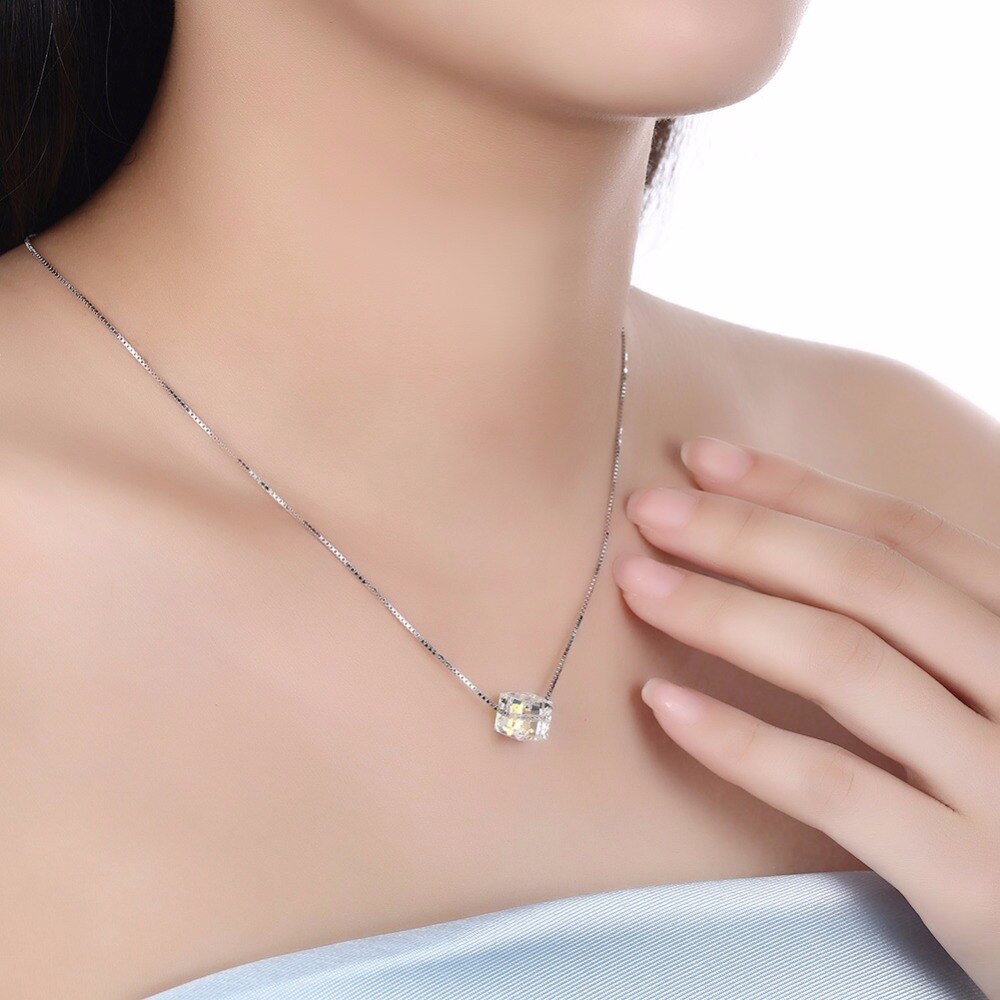 Crystals Aurora Cube Necklace