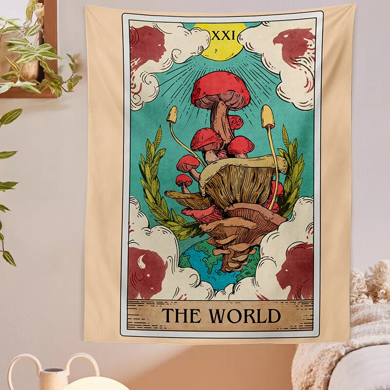 Tarot Mushroom Themed Tapestry