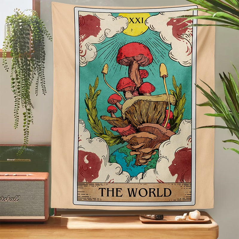 Tarot Mushroom Themed Tapestry