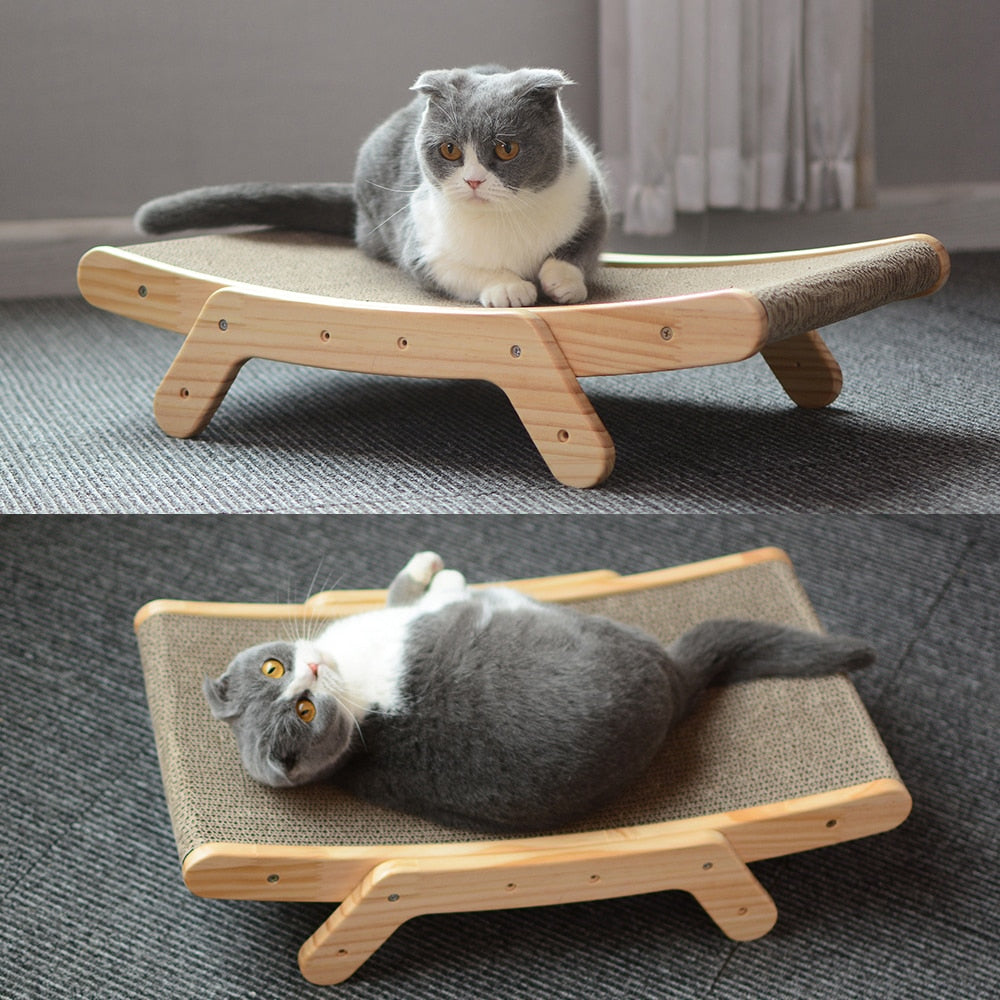 Wooden Cat Scratcher Bed