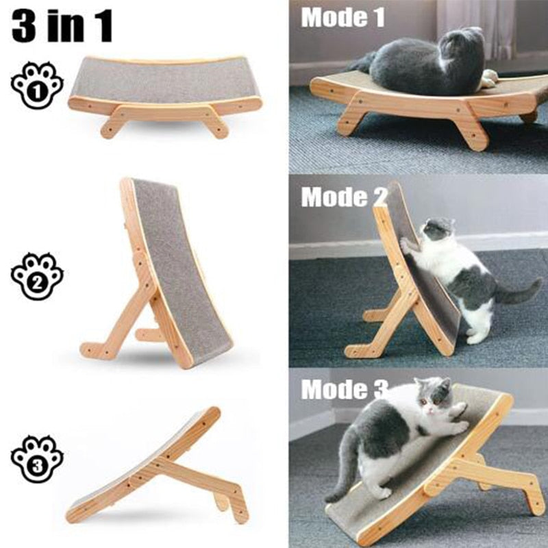 Wooden Cat Scratcher Bed